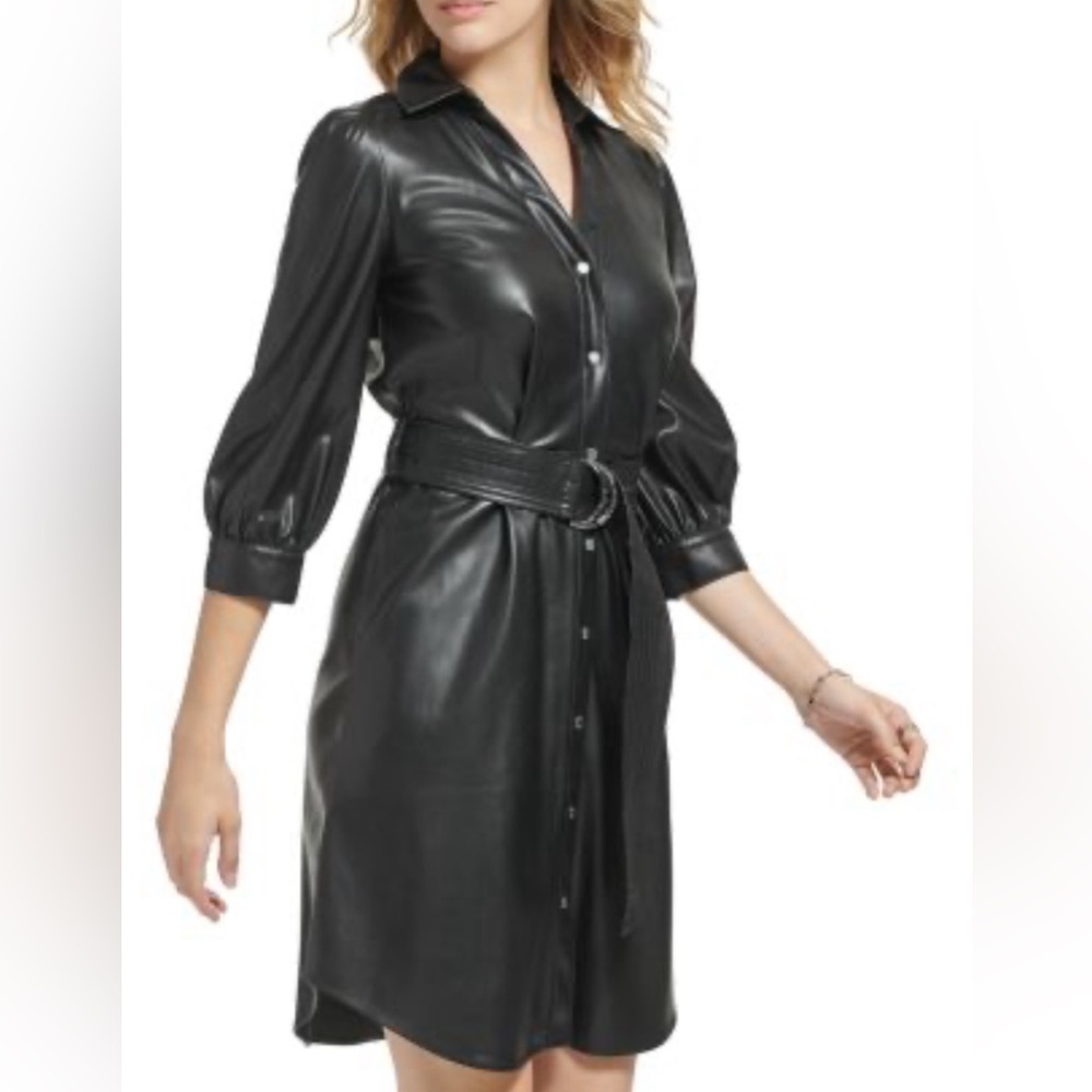Karl Lagerfeld Black Bishop Sleeve Cocktail Dress